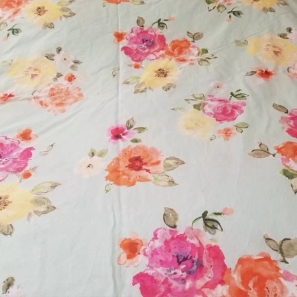 Pottery Barn Junk Gypsy Blue Colorful Spring Blooms Full Queen Duvet Cover - Picture 5 of 7